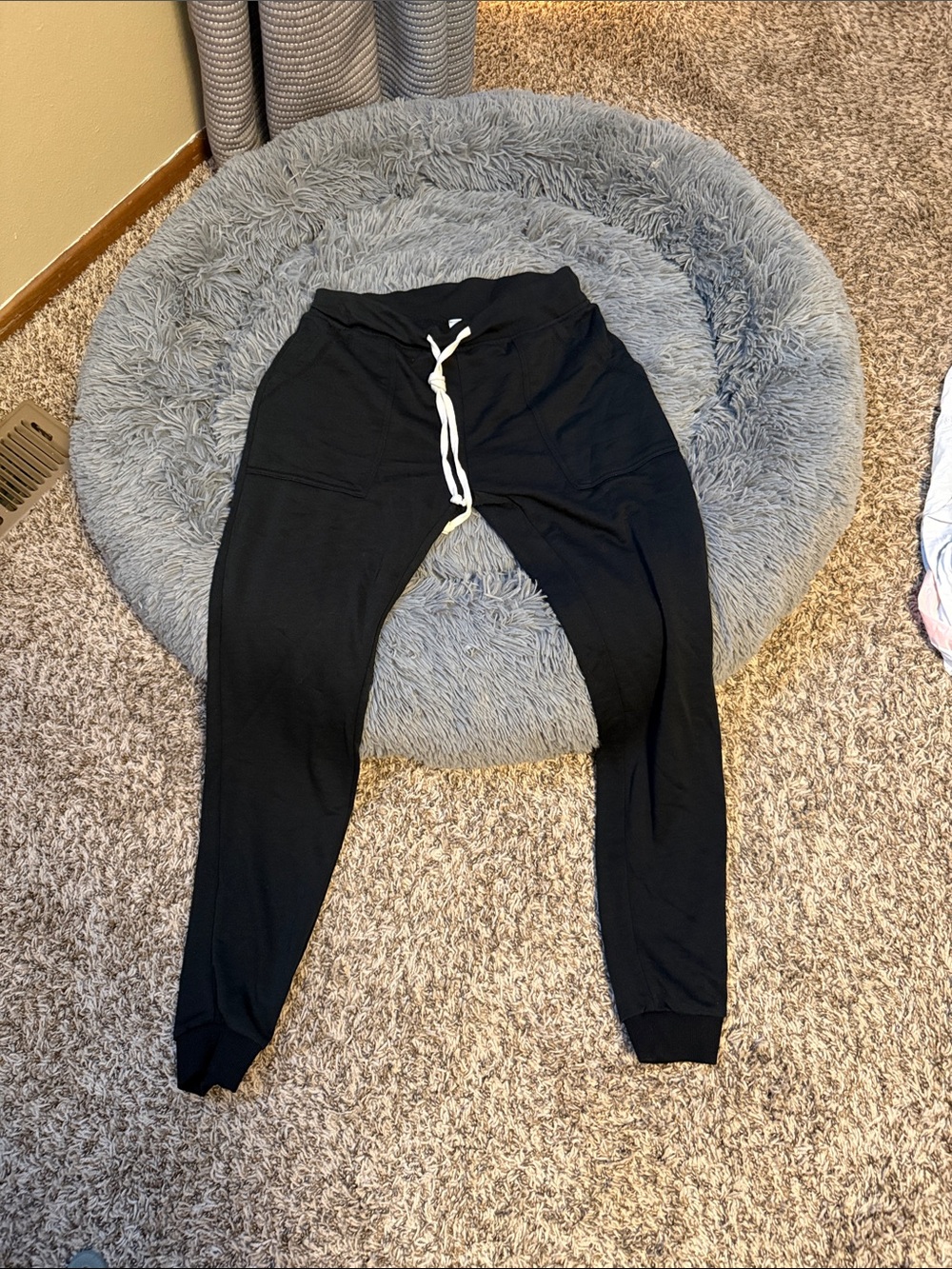 Alternative Black Jogger Pants with White Drawstring